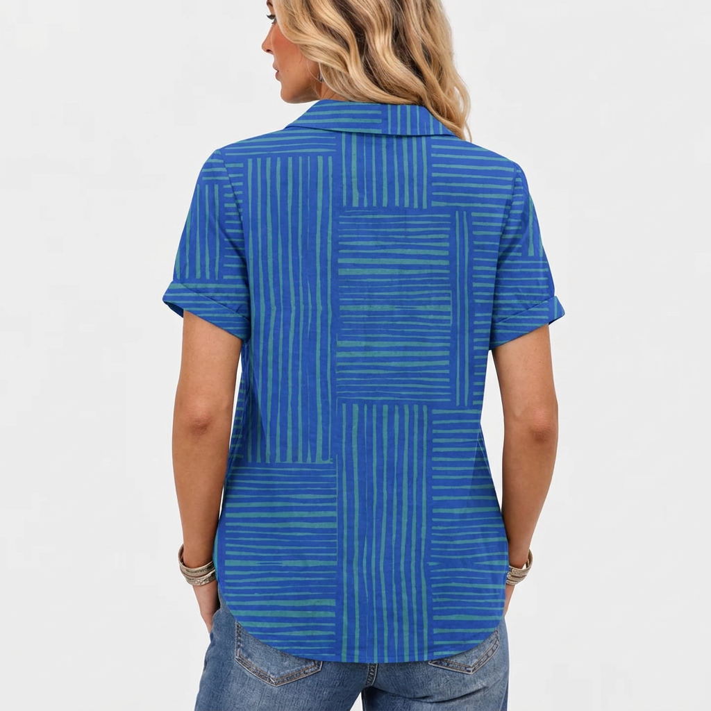 Liv™ - Geometric Collared Top