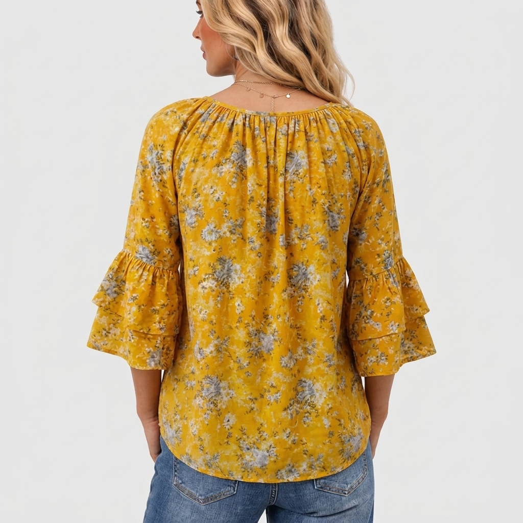 Thea™ - Vintage Blouse With Floral Pattern