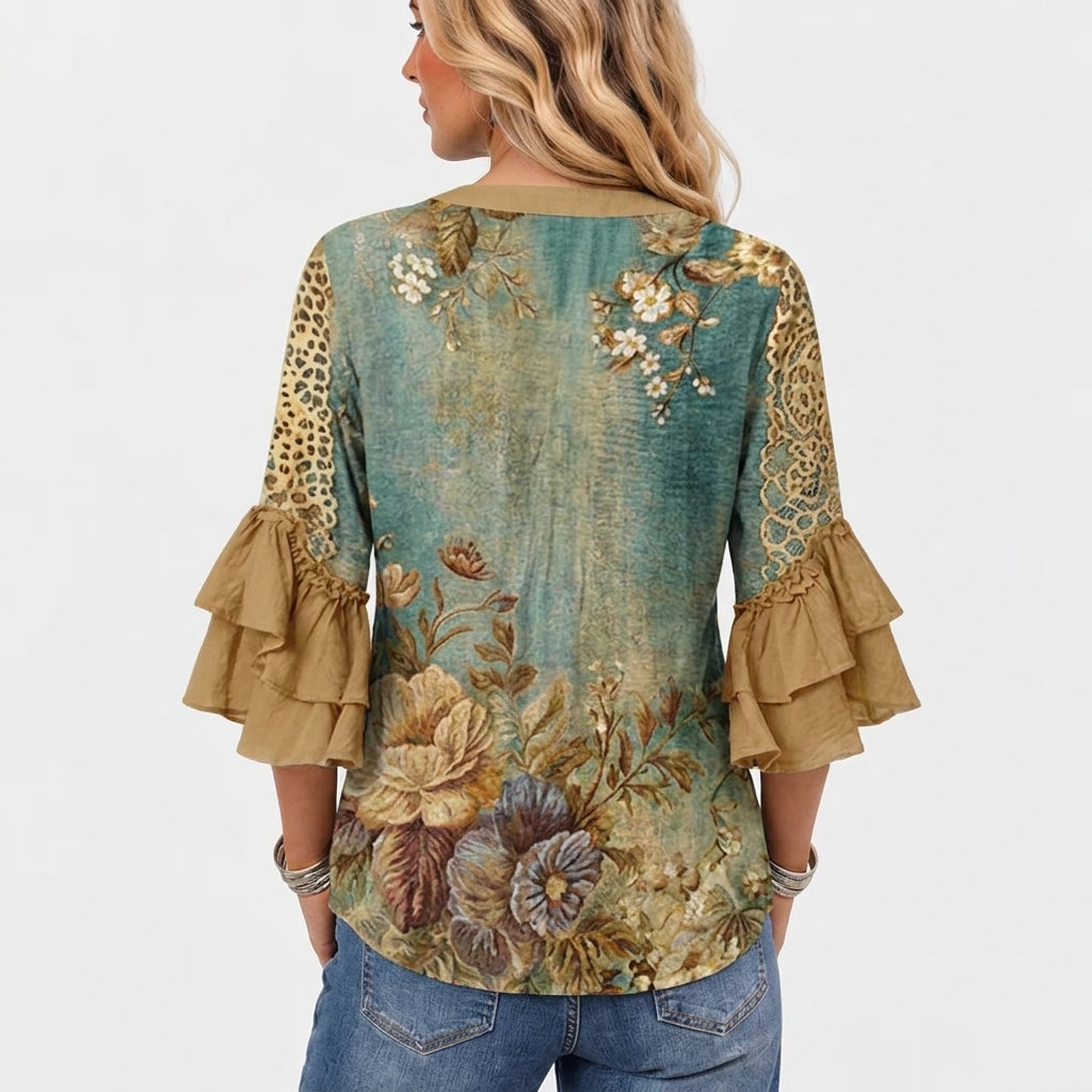 Zaria™ - Vintage Blouse With Floral Print