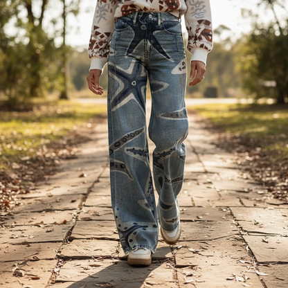 Camilla™- Boho Starfish Design Trousers