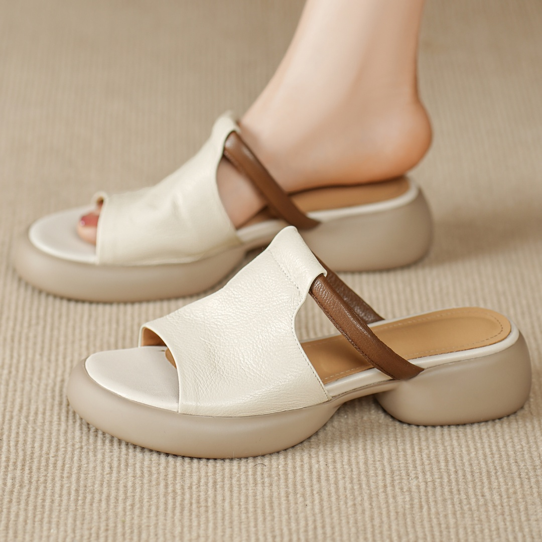 Aria™ Sheepskin Peep-Toe Slides Sandals