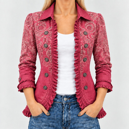 Anouk™ - Retro Paisley Ruffled Jacket