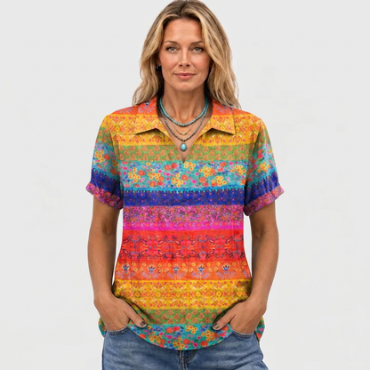 Nia™ - Floral Collared Top