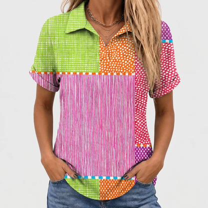 Tess™ - Patchwork Collared Top