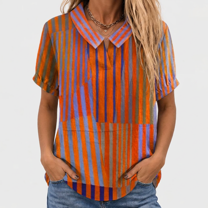Rose™ - Striped Collared Top