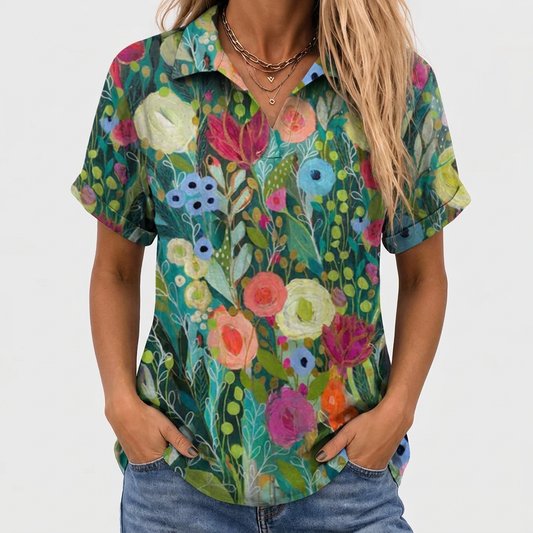 Rae™ - Floral Collared Top