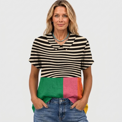 Brea™ - Colourblock Collared Top