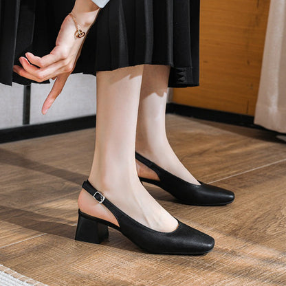 Vivian™ Square-Toe Slingback Heels Sandals