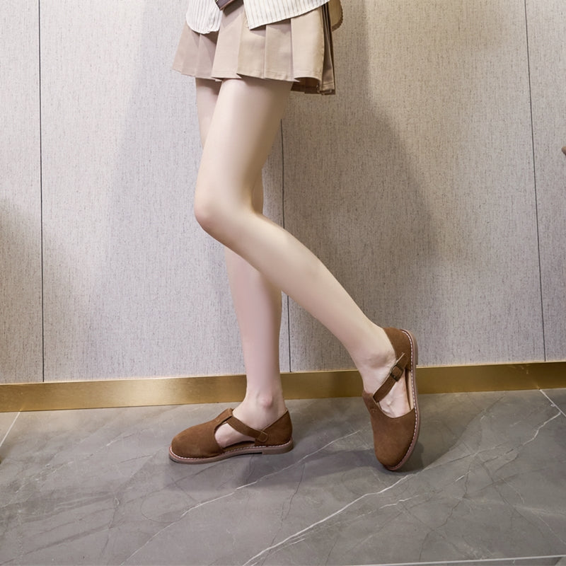 Margot™ Retro Leather Flats Sandals