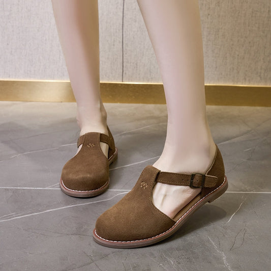 Margot™ Retro Leather Flats Sandals