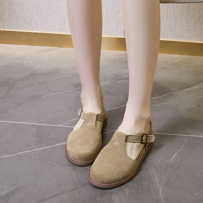 Margot™ Retro Leather Flats Sandals