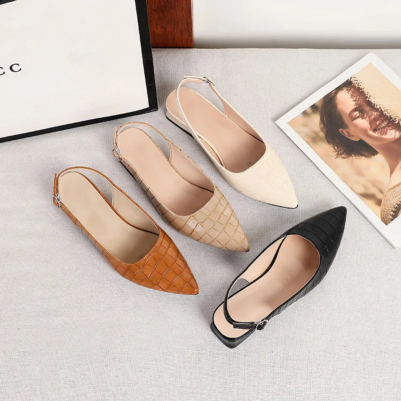 Martha™ - Stone Pattern Slingback Sandals