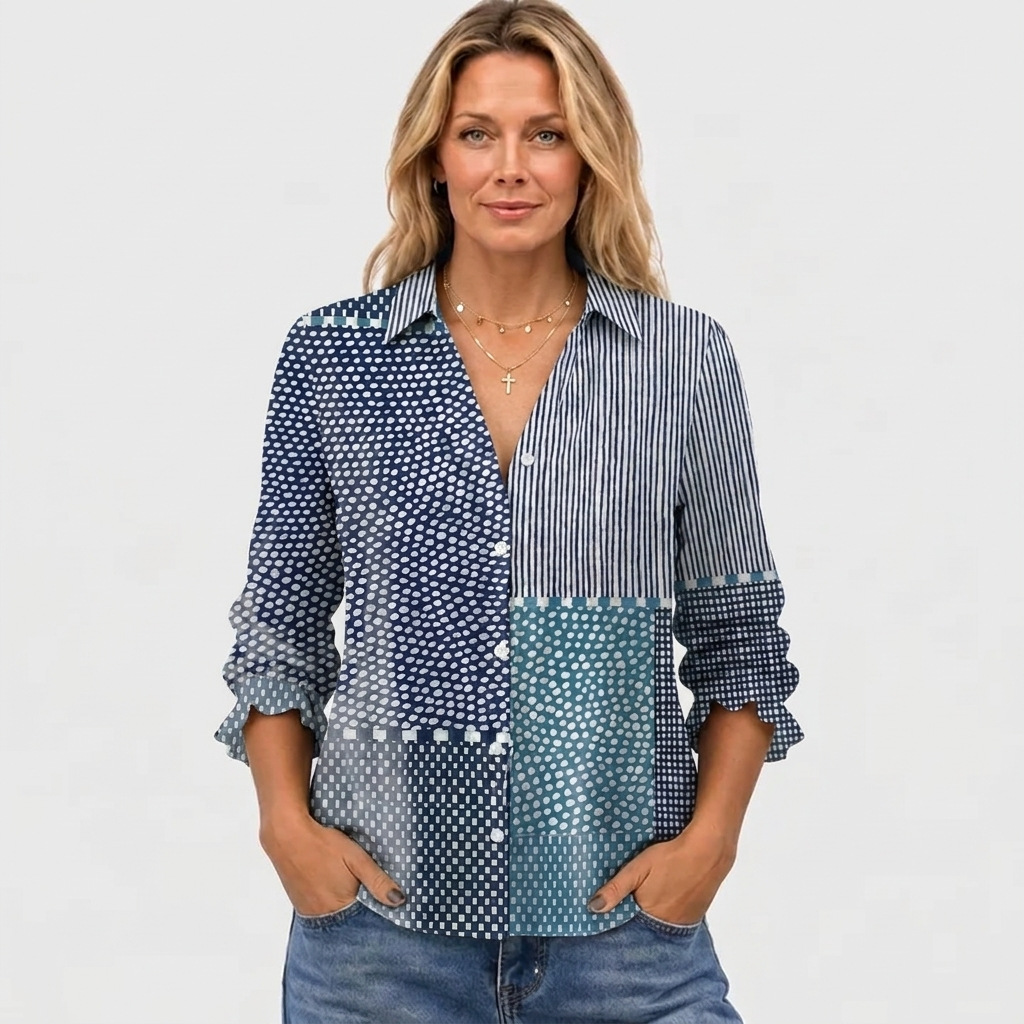 Fiora™ | Ocean Patchwork Blouse