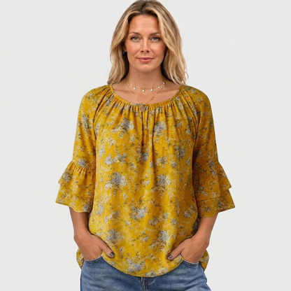 Thea™ - Vintage Blouse With Floral Pattern