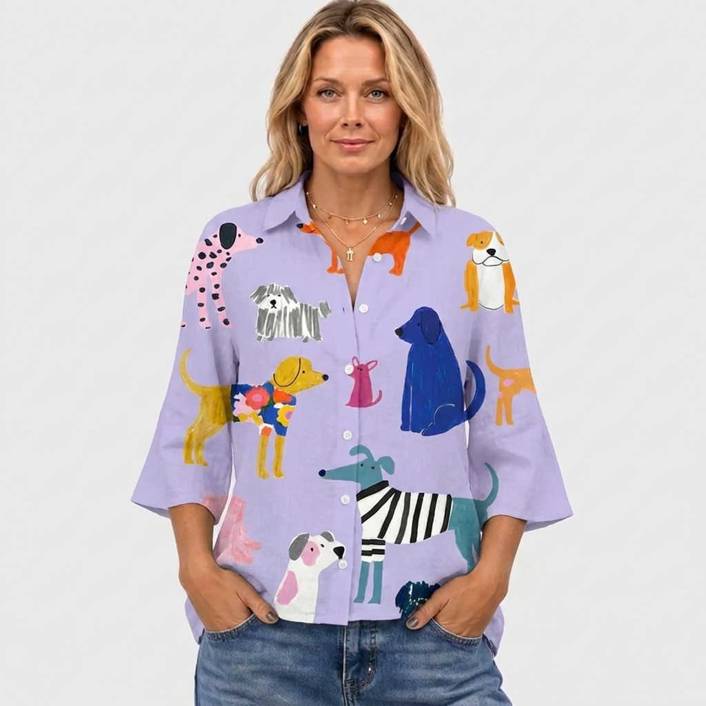 Florence™ | Playful Dogs Blouse