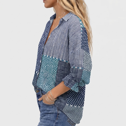 Fiora™ | Ocean Patchwork Blouse