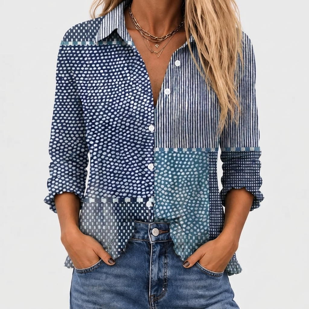 Fiora™ | Ocean Patchwork Blouse