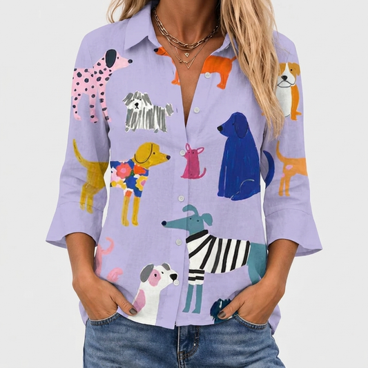 Florence™ | Playful Dogs Blouse