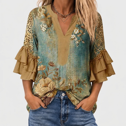 Zaria™ - Vintage Blouse With Floral Print