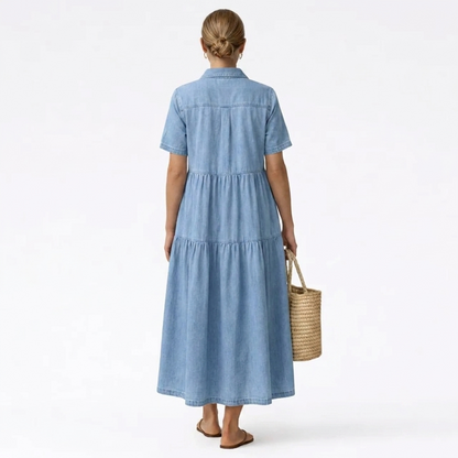 Audrey™ | Denim Print Midi Dress
