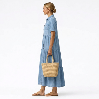 Audrey™ | Denim Print Midi Dress