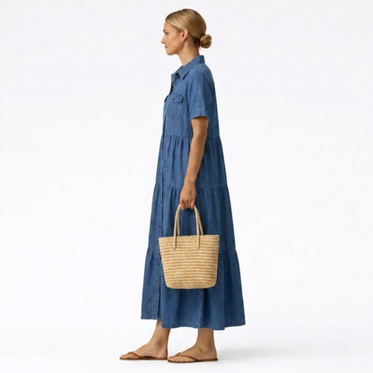 Audrey™ | Denim Print Midi Dress