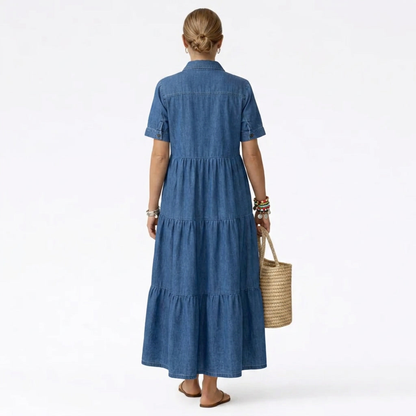 Audrey™ | Denim Print Midi Dress